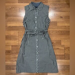 Tommy Hilfiger Black and White Gingham Midi Dress